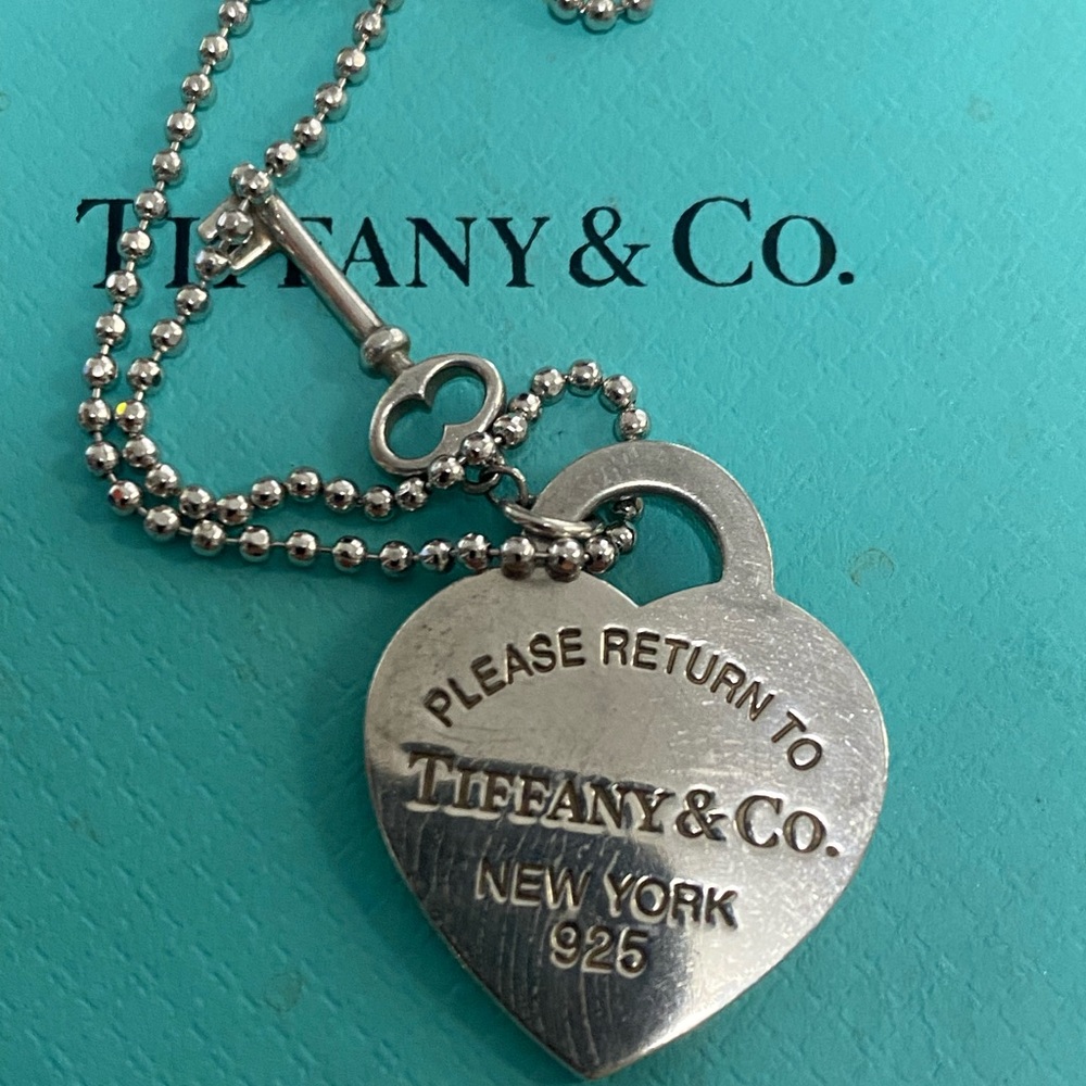 Tiffany & Co Please Return To Tiffany Necklace Heart & Key
